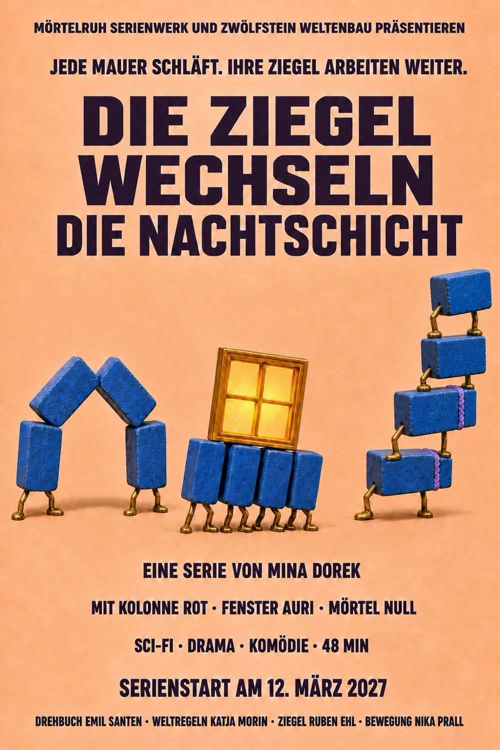 Die Ziegel wechseln die Nachtschicht