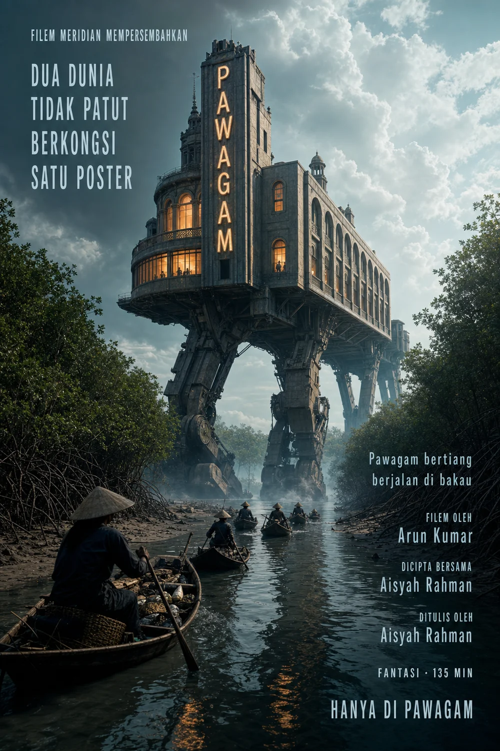 Pawagam bertiang berjalan di bakau